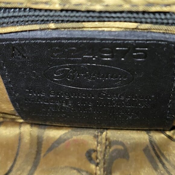 Brighton Black Leather Croc Pattern Satchel Vintage Handbag A 224975 - Picture 9 of 12